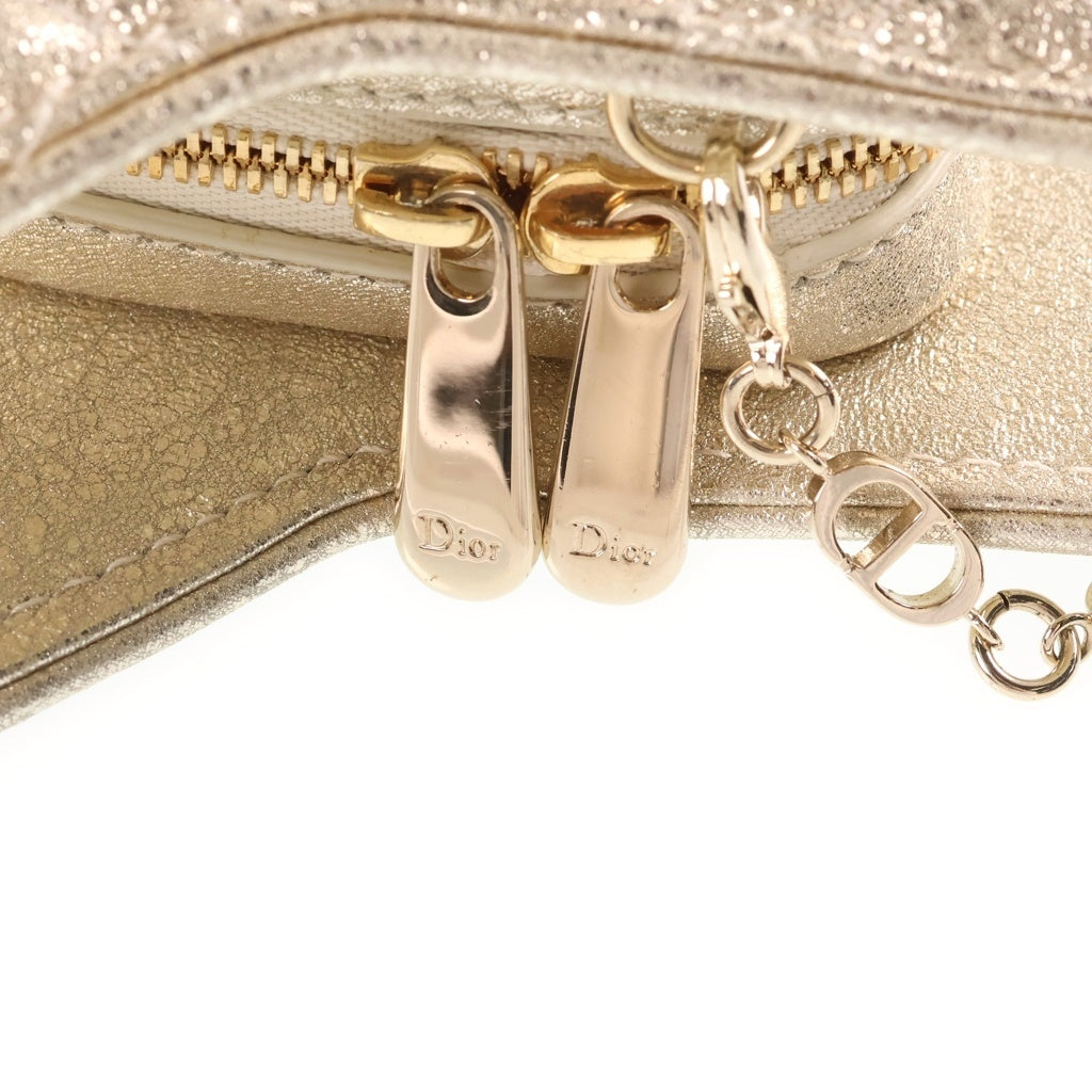 Christian Dior(クリスチャンディオール) キッズ スターバッグ チェーンショルダーバッグ ゴールド グリッター レザー ゴールド金具 レディース