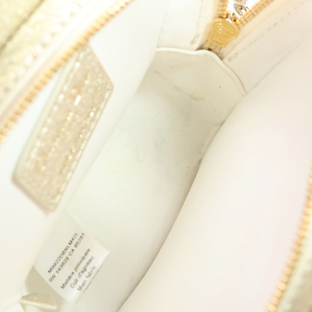 Christian Dior(クリスチャンディオール) キッズ スターバッグ チェーンショルダーバッグ ゴールド グリッター レザー ゴールド金具 レディース