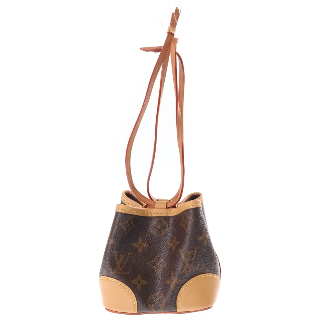 LOUIS VUITTON(ルイヴィトン) モノグラム ノエパース ミニショルダーバッグ ブラウン レザー×PVC M57099 ゴールド金具 レディース