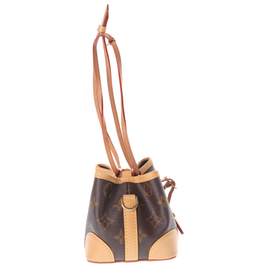 LOUIS VUITTON(ルイヴィトン) モノグラム ノエパース ミニショルダーバッグ ブラウン レザー×PVC M57099 ゴールド金具 レディース