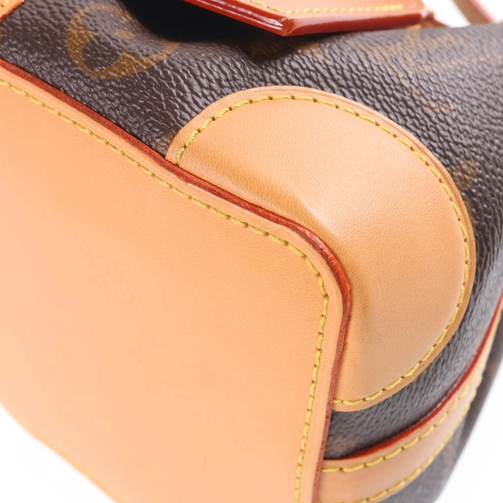 LOUIS VUITTON(ルイヴィトン) モノグラム ノエパース ミニショルダーバッグ ブラウン レザー×PVC M57099 ゴールド金具 レディース