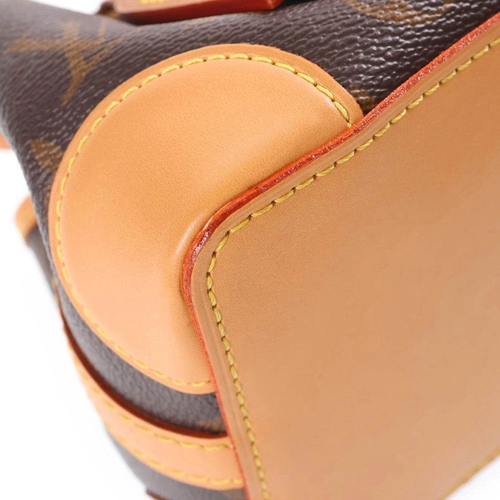 LOUIS VUITTON(ルイヴィトン) モノグラム ノエパース ミニショルダーバッグ ブラウン レザー×PVC M57099 ゴールド金具 レディース