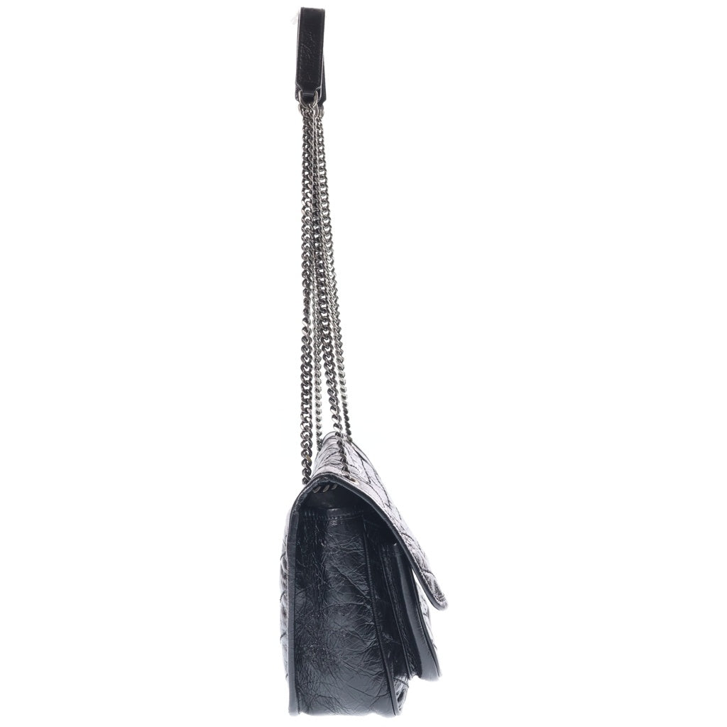 SAINT LAURENT PARIS(サンローランパリ) ニキ ショルダーバッグ チェーンバッグ ブラック シャイニーカーフスキン レザー 533037 ブラック金具 レディース
