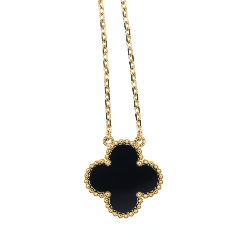 Van Cleef & Arpels(ヴァンクリーフアンドアーペル) ヴィンテージアルハンブラ ネックレス ペンダント K18イエローゴールド オニキス ブラック VCARA45800 レディース