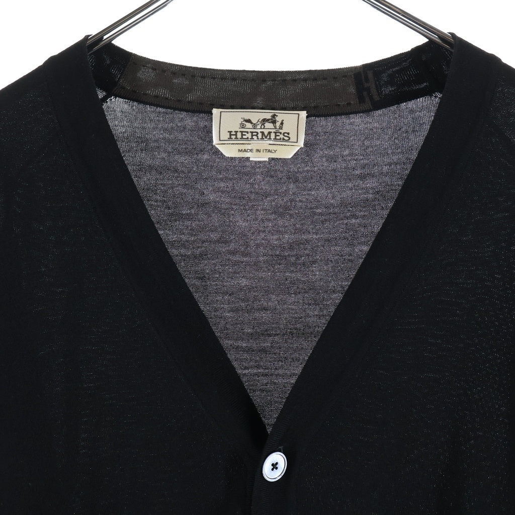 HERMES(エルメス) ハイゲージウールニットカーディガン ブラック #XL H567210HA レディース
