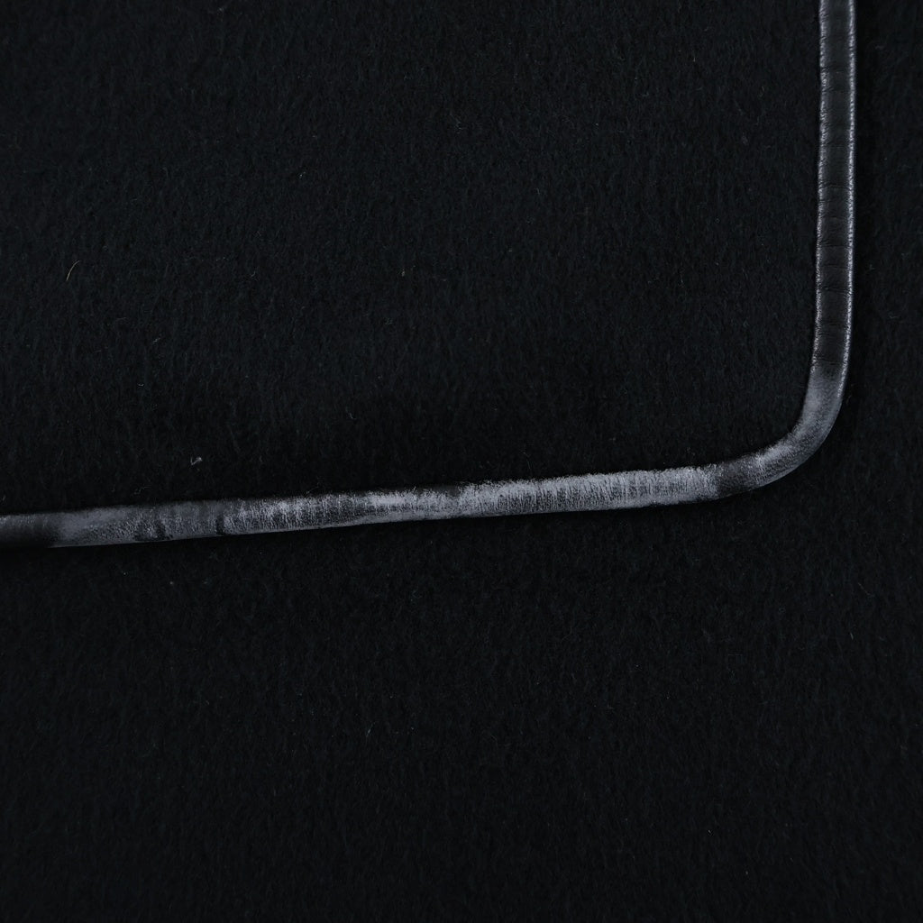 HERMES(エルメス) セリエボタン フロントポケットノーカラーカシミヤロングコート カシミヤ×レザー ブラック #34 レディース