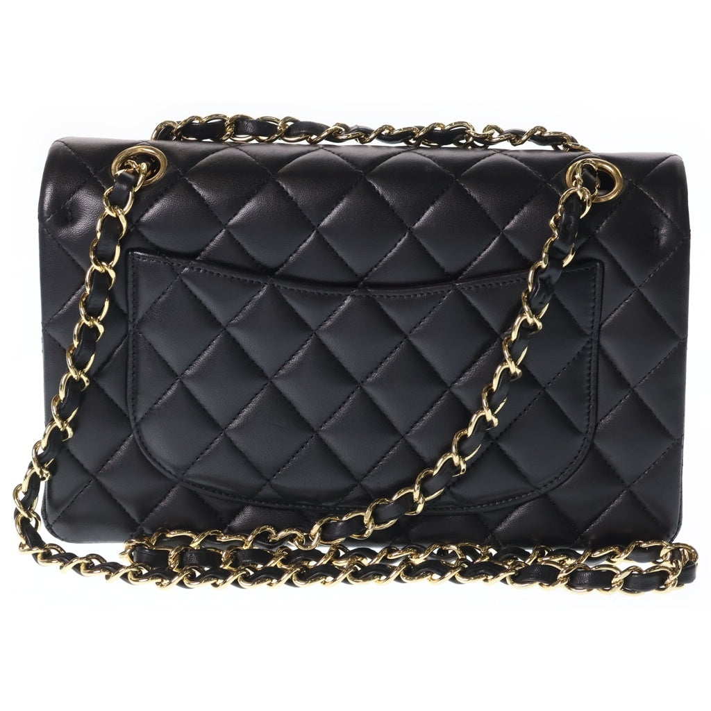 CHANEL(シャネル) マトラッセ23 ダブルフラップ ダブルチェーンショルダーバッグ ブラック ラムスキン 16番台 ゴールド金具 レディース
