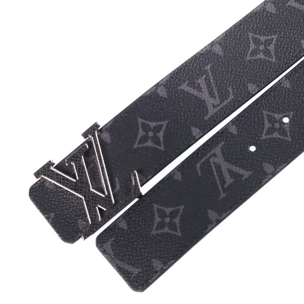 LOUIS VUITTON(ルイヴィトン) モノグラムエクリプス サンチュール イニシャルLV レザーベルト ブラック #90/35 M0157