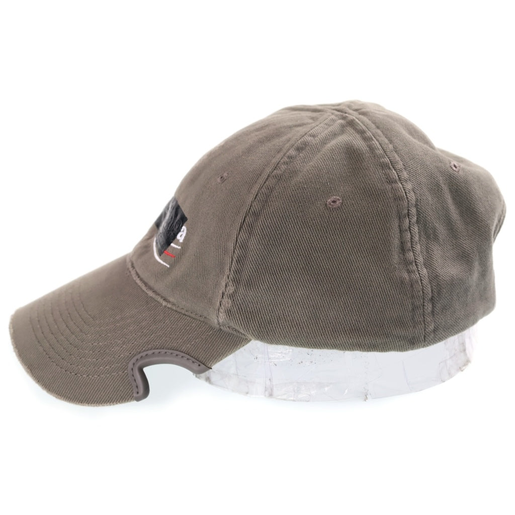 BALENCIAGA(バレンシアガ) テープロゴ キャップ 帽子 カーキ コットン 719364