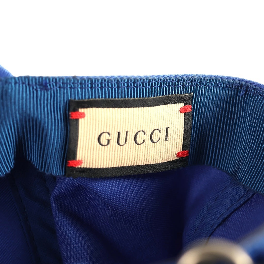 GUCCI(グッチ) 100周年 GGベースボールキャップ ブルー コットン 673081