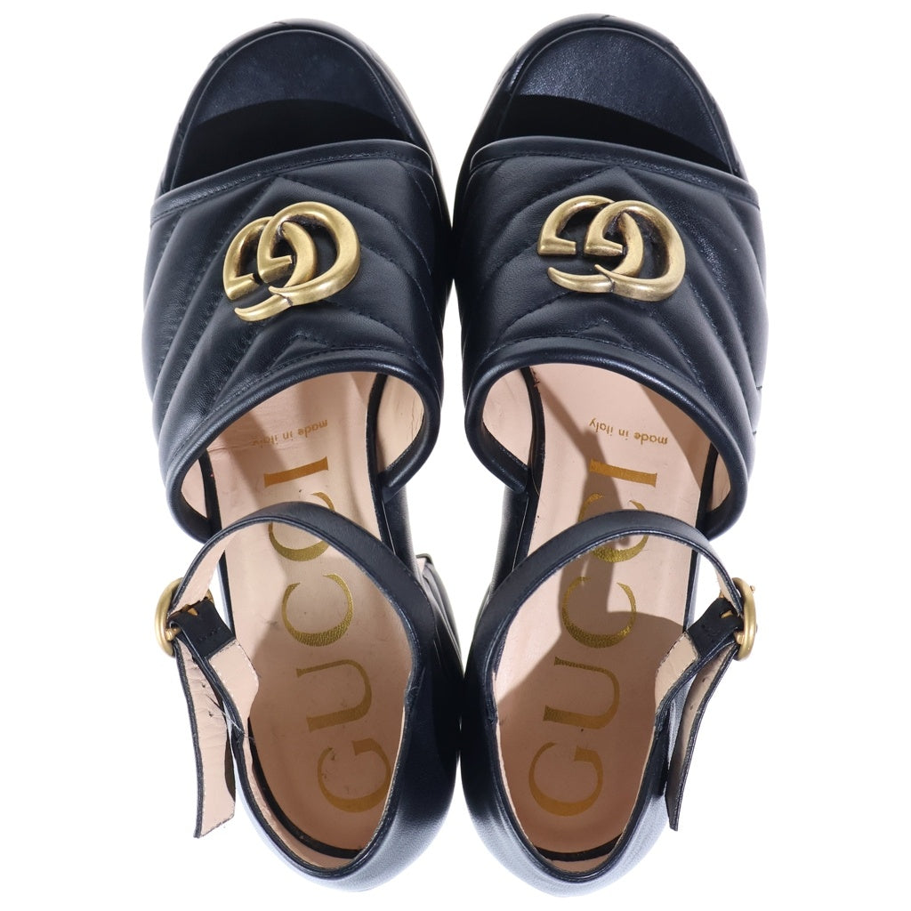 GUCCI(グッチ) GGマーモント 厚底サンダル レザー ブラック 658677 レディース