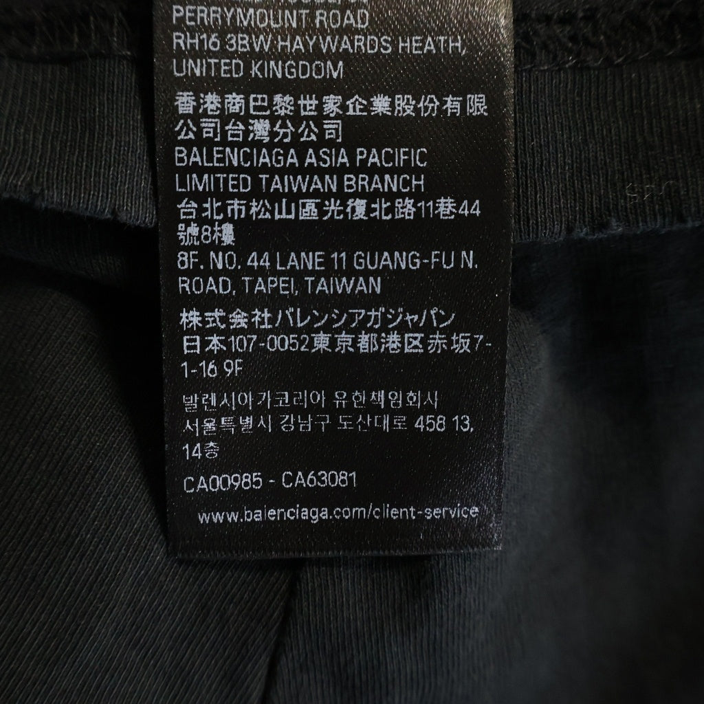 BALENCIAGA(バレンシアガ) ヴィンテージ ホリデー プリント ロゴTシャツ ブラック コットン A0016U