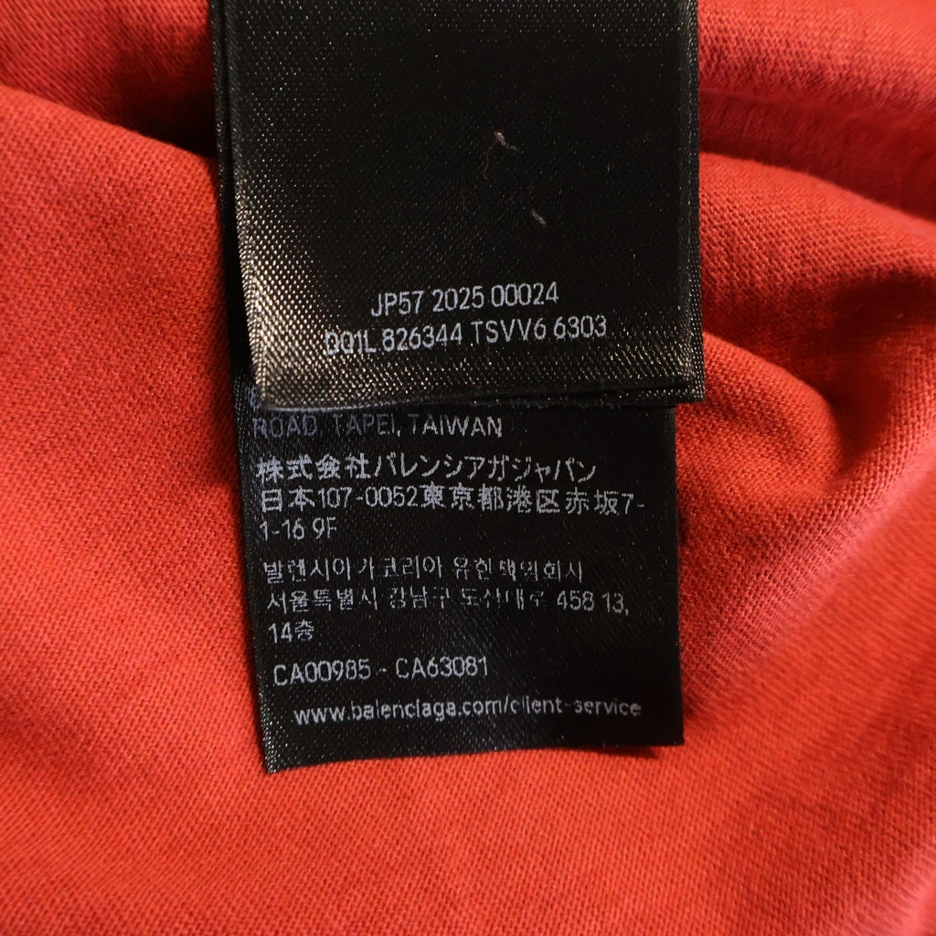 BALENCIAGA(バレンシアガ) イザベル・ユペール プリントTシャツ ダメージ加工 コットン レッド 826344