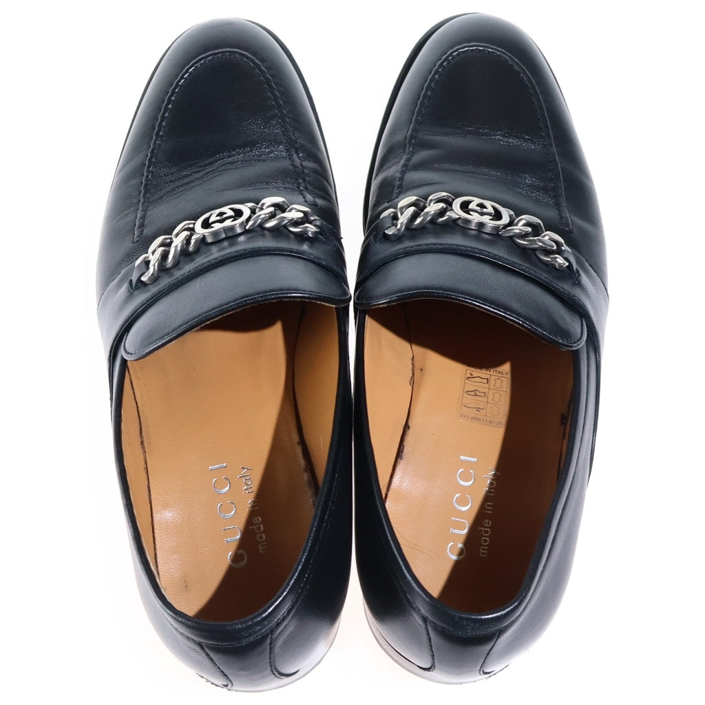 GUCCI(グッチ) インターロッキングG ローファー ブラック レザー 739774
