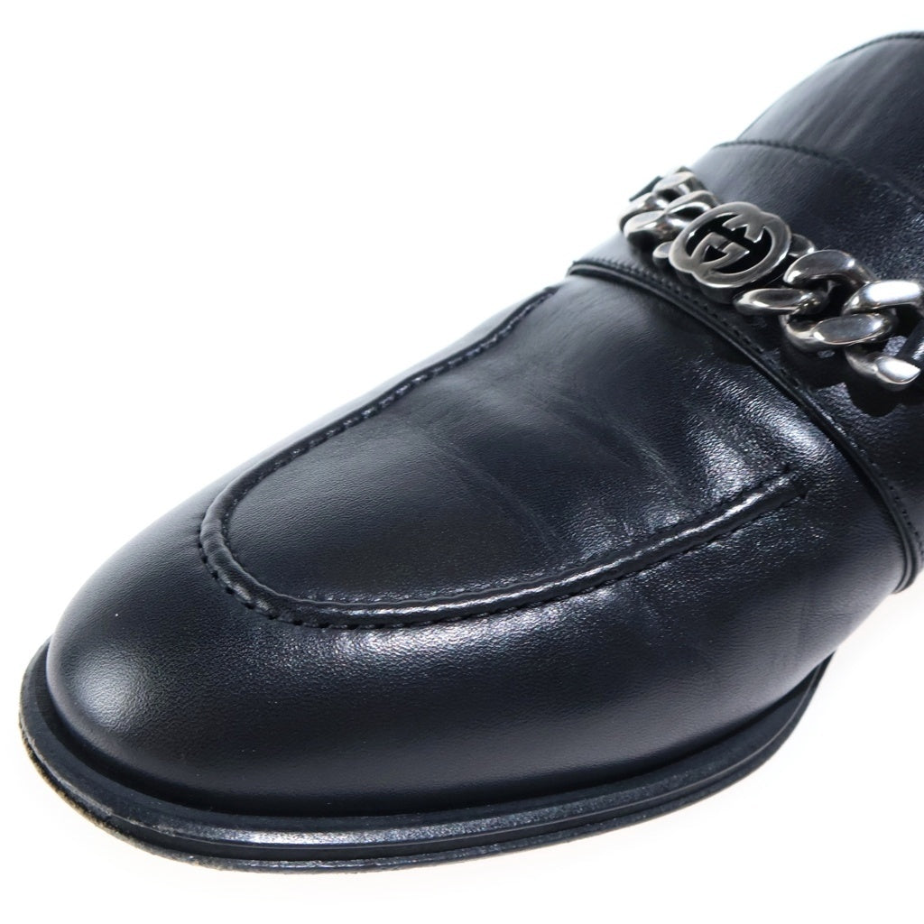 GUCCI(グッチ) インターロッキングG ローファー ブラック レザー 739774