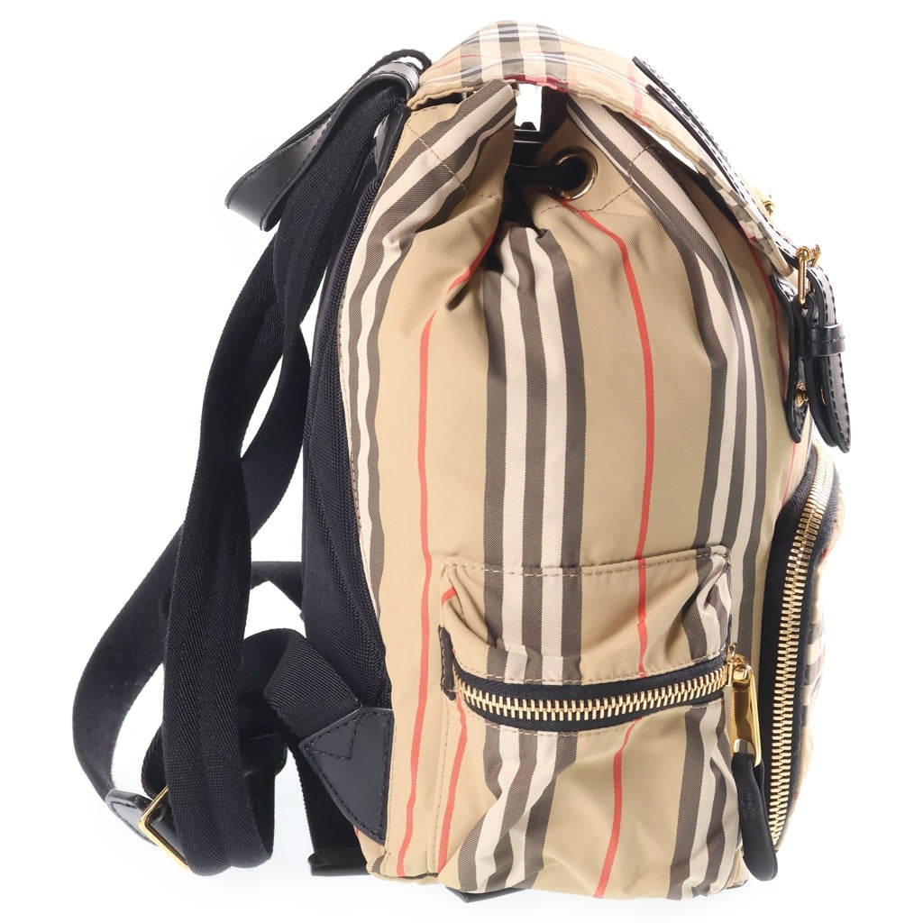 BURBERRY(バーバリー) ヴィンテージチェック バックパック リュック ナイロン×レザー ベージュ×ブラック 8032709 レディース