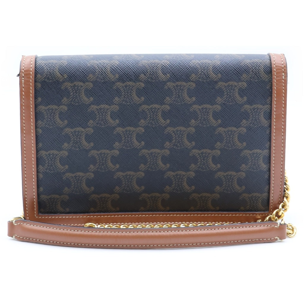 CELINE(セリーヌ) トリオンフ チェーンウォレットマーゴ ショルダーバッグ ブラウン PVC×レザー 10L462DQB.04LU レディース