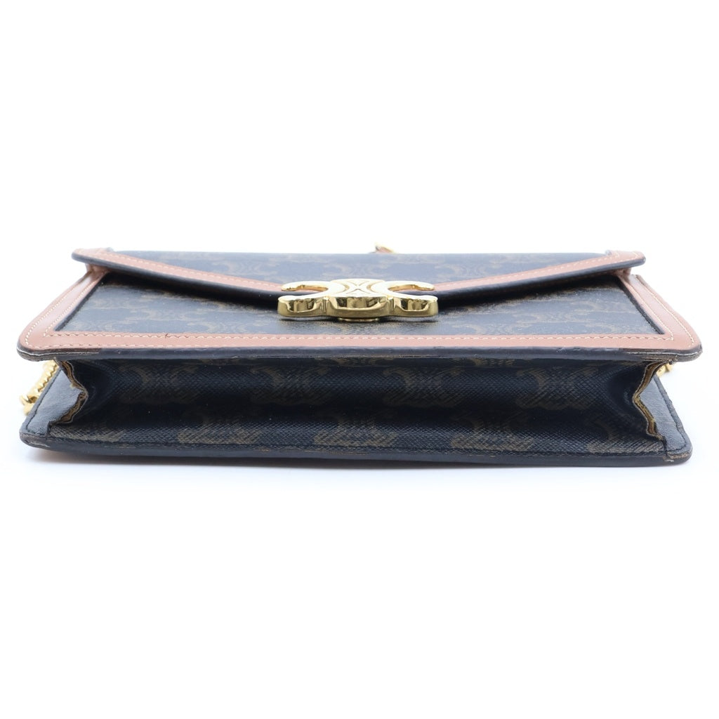 CELINE(セリーヌ) トリオンフ チェーンウォレットマーゴ ショルダーバッグ ブラウン PVC×レザー 10L462DQB.04LU レディース