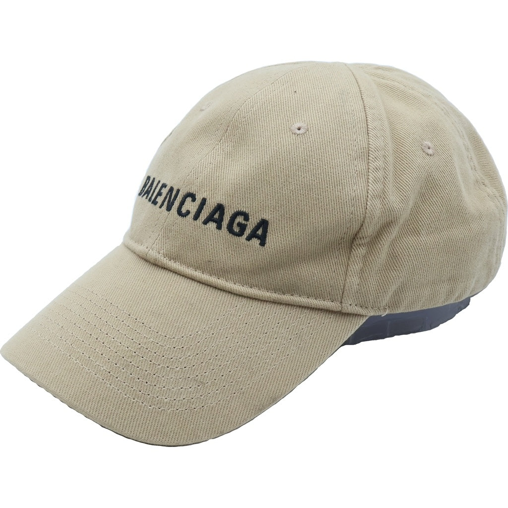 BALENCIAGA(バレンシアガ) ロゴ キャップ 帽子 コットン ベージュ