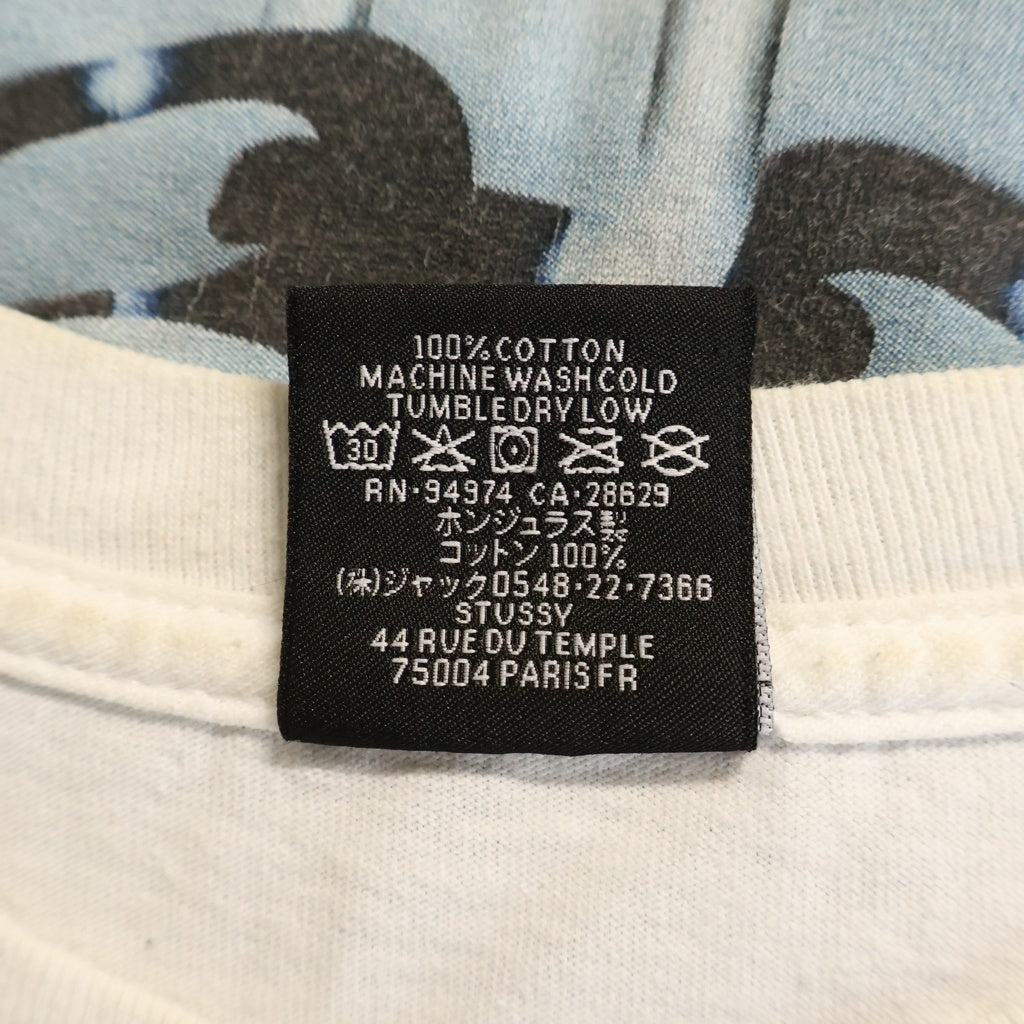 STUSSY(ステューシー) ブルドッグ Tシャツ カットソー 半袖 黒タグ コットン ホワイト