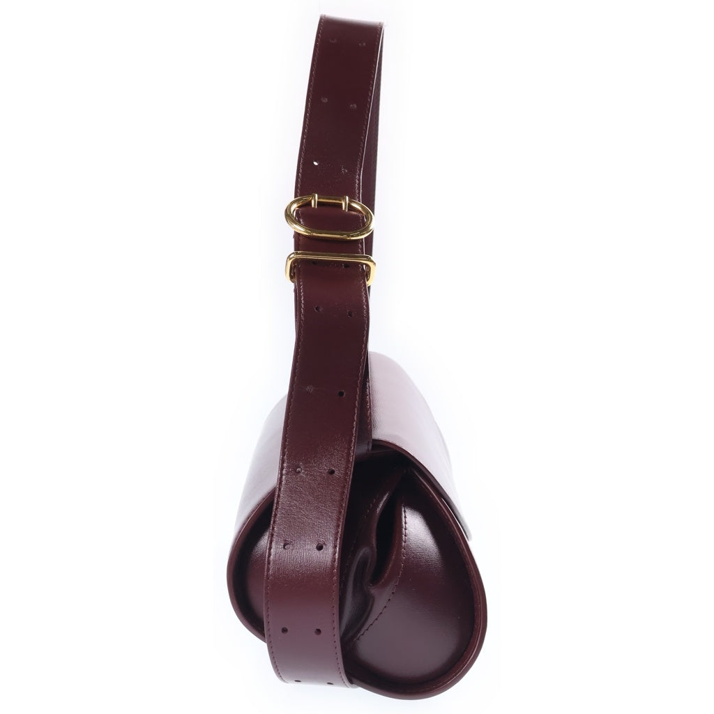 JIL SANDER NAVY(ジルサンダーネイビー) カンノーロ ワンショルダーバッグ ワインレッド ボルドー レザー ゴールド金具 レディース