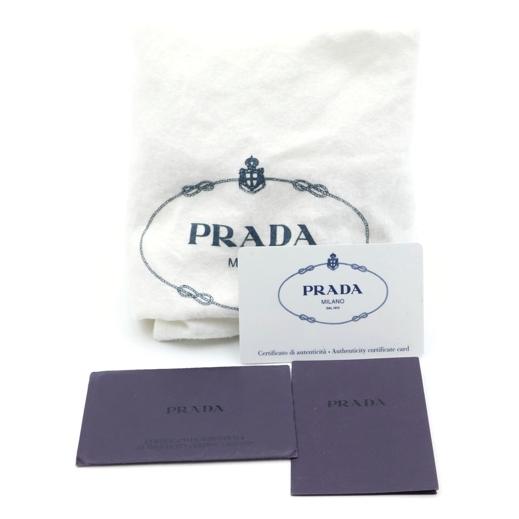 PRADA(プラダ) キルティング チェーンショルダーバッグ ブルー ナイロン ゴールド金具 レディース
