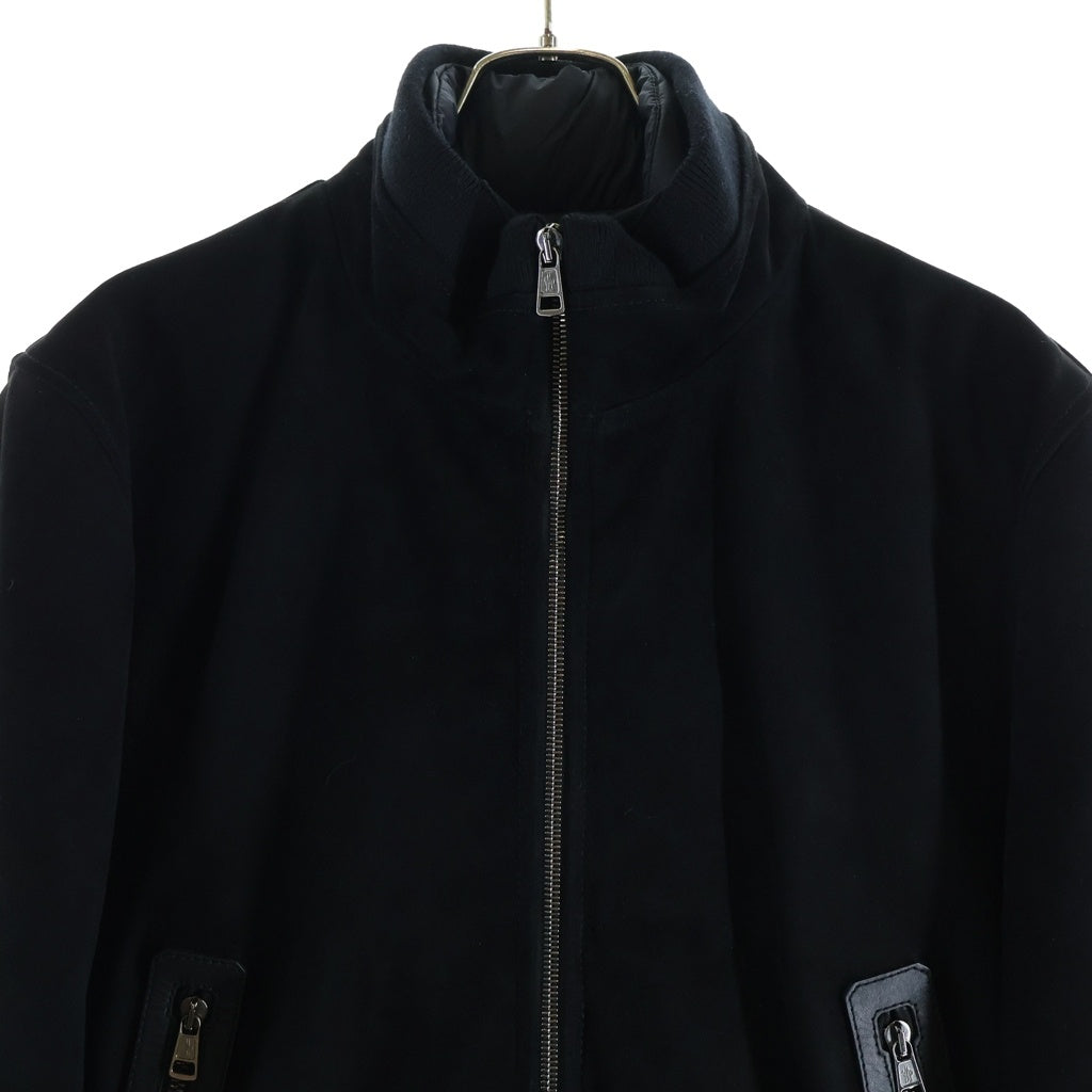 MONCLER(モンクレール) FAYAL GIUBBOTTO ファヤル ジュボット ジップアップ ジャケット アウター 羊革 ブラック H20911A00227