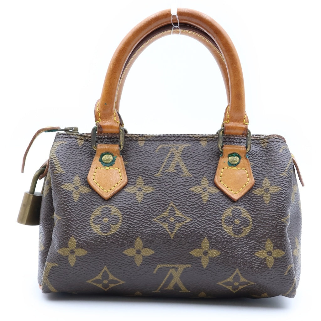 LOUIS VUITTON(ルイヴィトン) モノグラム ミニスピーディ ハンドバッグ ボストンバッグ 収納 ブラウン レザー×PVC M41534 ゴールド金具 レディース