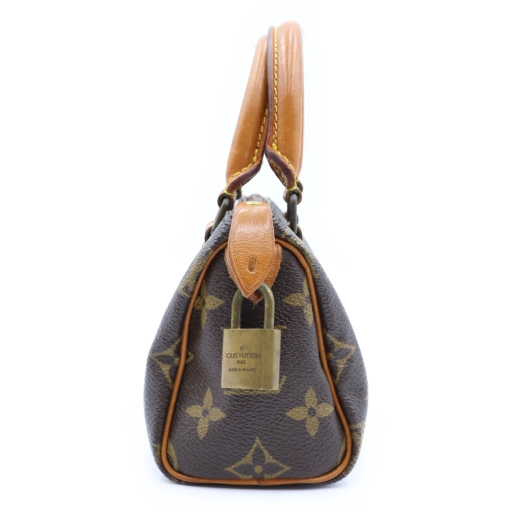LOUIS VUITTON(ルイヴィトン) モノグラム ミニスピーディ ハンドバッグ ボストンバッグ 収納 ブラウン レザー×PVC M41534 ゴールド金具 レディース