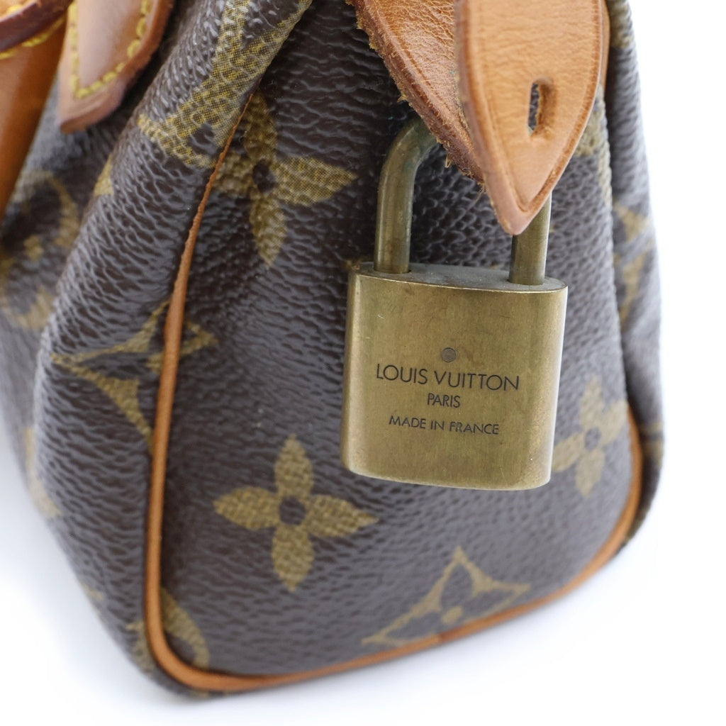 LOUIS VUITTON(ルイヴィトン) モノグラム ミニスピーディ ハンドバッグ ボストンバッグ 収納 ブラウン レザー×PVC M41534 ゴールド金具 レディース