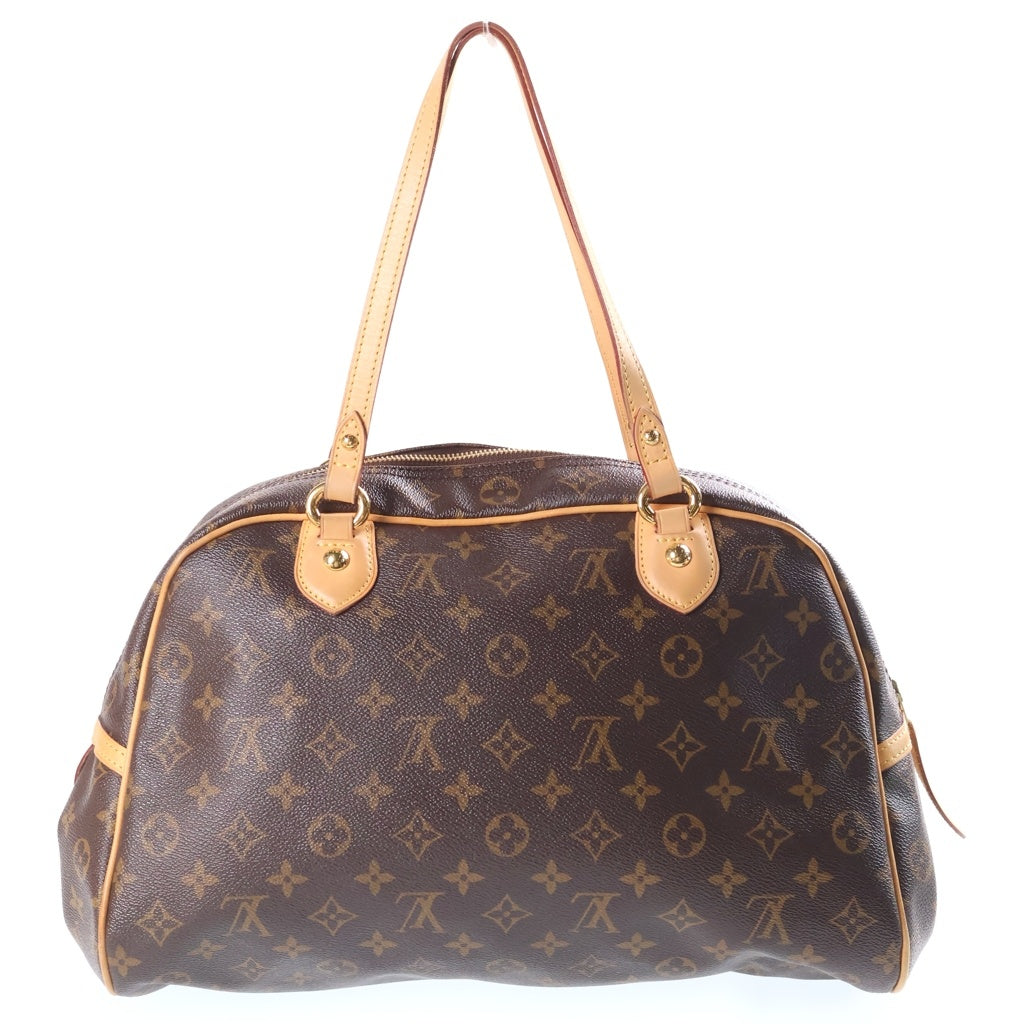 LOUIS VUITTON(ルイヴィトン) モノグラム モントルグイユPM ハンドバッグ ブラウン レザー×PVC M95565 ゴールド金具 レディース