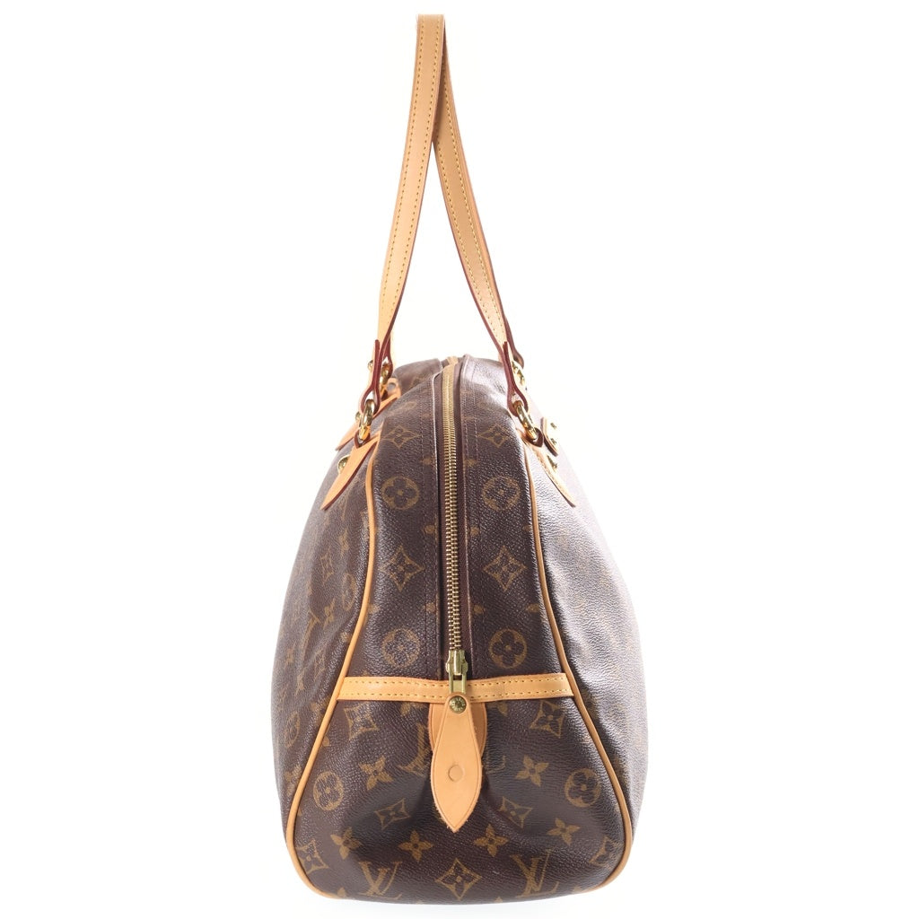 LOUIS VUITTON(ルイヴィトン) モノグラム モントルグイユPM ハンドバッグ ブラウン レザー×PVC M95565 ゴールド金具 レディース