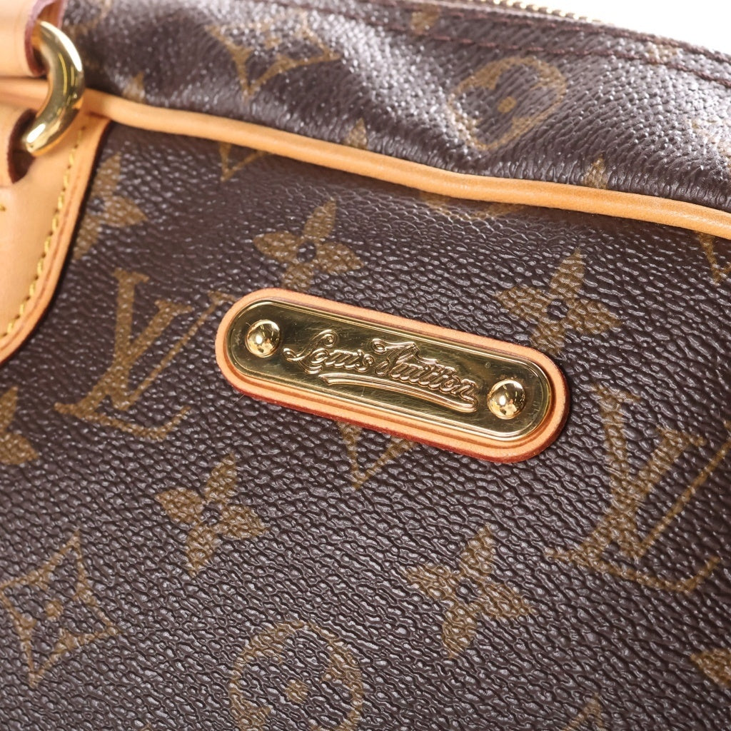 LOUIS VUITTON(ルイヴィトン) モノグラム モントルグイユPM ハンドバッグ ブラウン レザー×PVC M95565 ゴールド金具 レディース