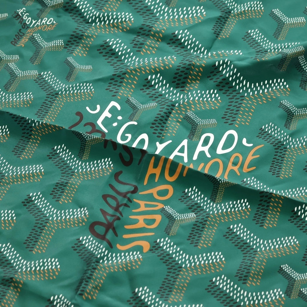 GOYARD(ゴヤール) スカーフ 大判 ヘリンボーン柄 ロゴ シルク グリーン レディース