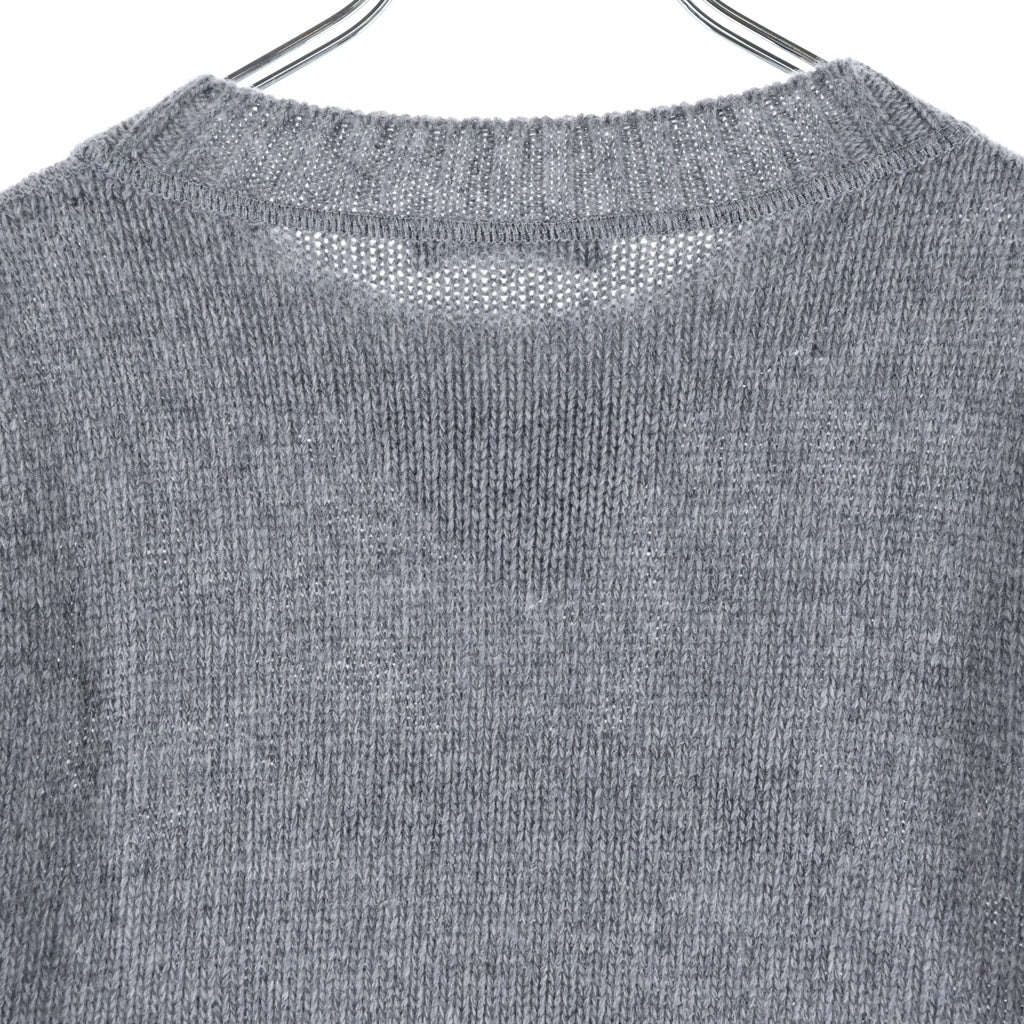 PRADA(プラダ) ロゴ クルーネックカシミヤセーター ニット グレー #36 P24G1V S232 1YMW レディース