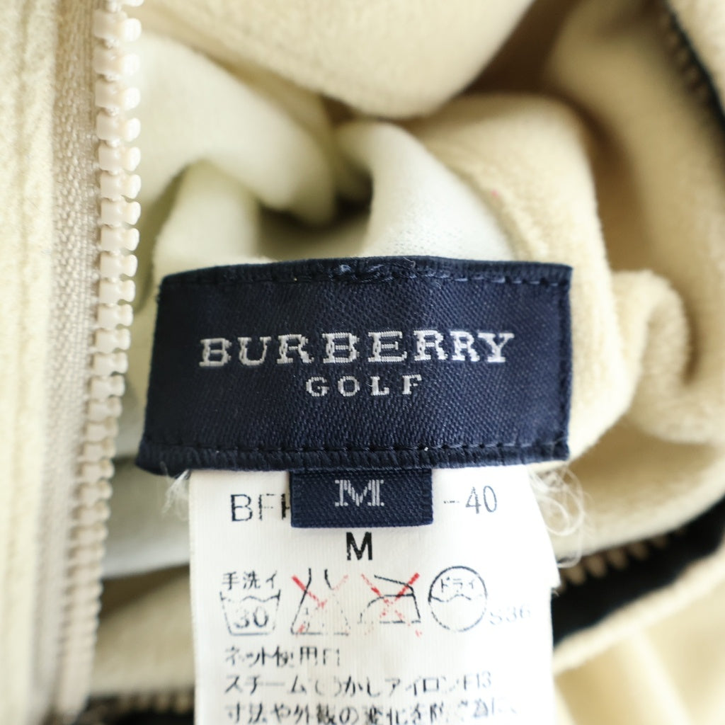 BURBERRY(バーバリー) GOLFライン リバーシブルベスト フリース メガチェック ロゴ刺繍 ベージュ/ブラック BFP51-351-40 レディース