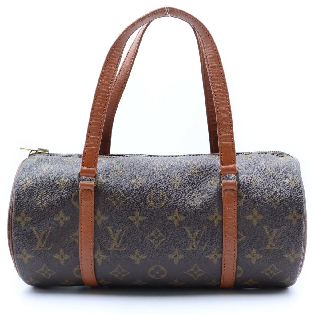 LOUIS VUITTON(ルイヴィトン) モノグラム パピヨンGM ハンドバッグ ブラウン レザー×PVC M51365 ゴールド金具 レディース