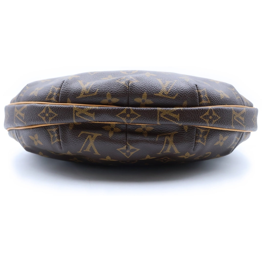 LOUIS VUITTON(ルイヴィトン) モノグラム クロワッサンMM ショルダーバッグ ブラウン レザー×PVC M51512 ゴールド金具 レディース