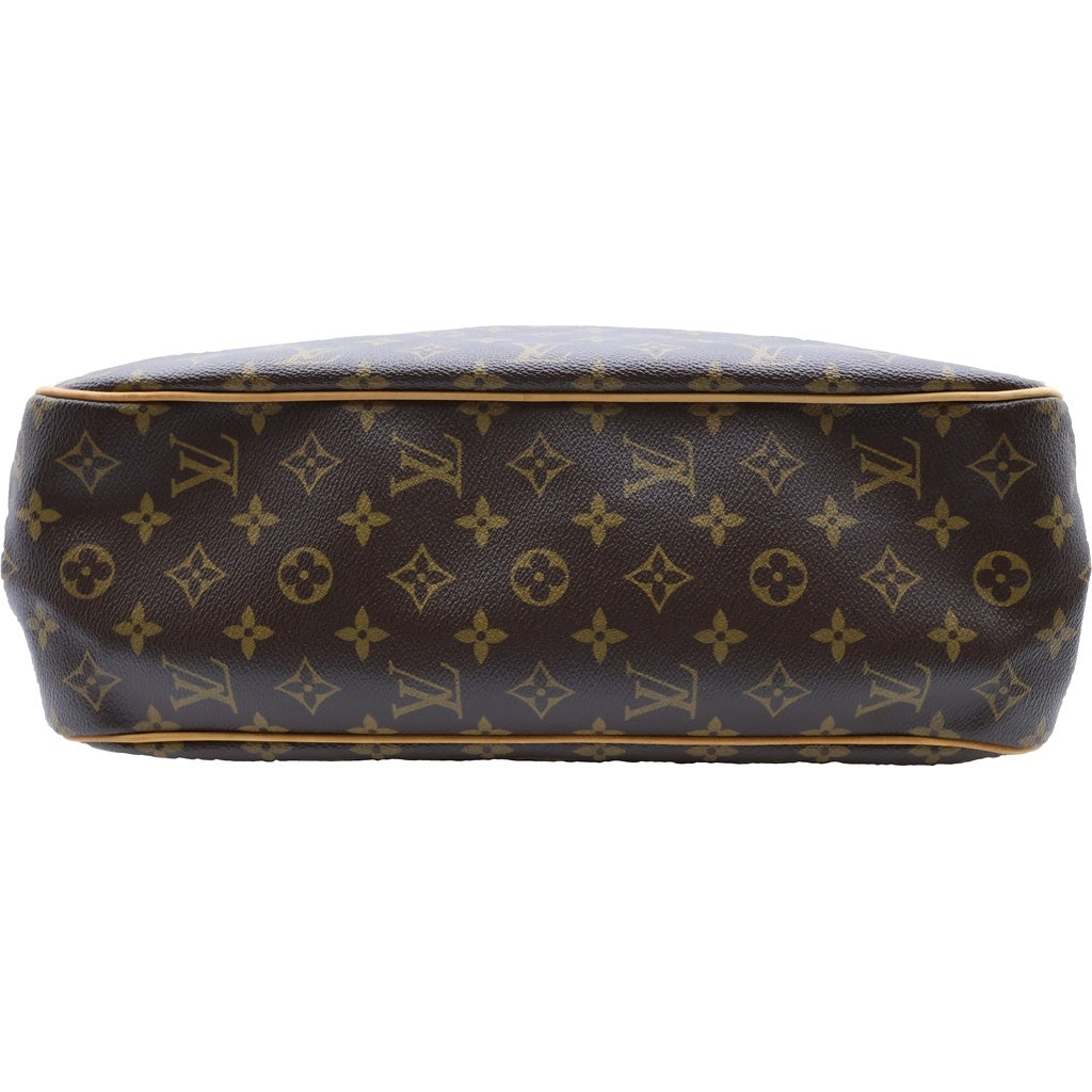 LOUIS VUITTON(ルイヴィトン) モノグラム バティニョールオリゾンタル ハンドバッグ トートバッグ ブラウン レザー×PVC M51154 ゴールド金具 レディース