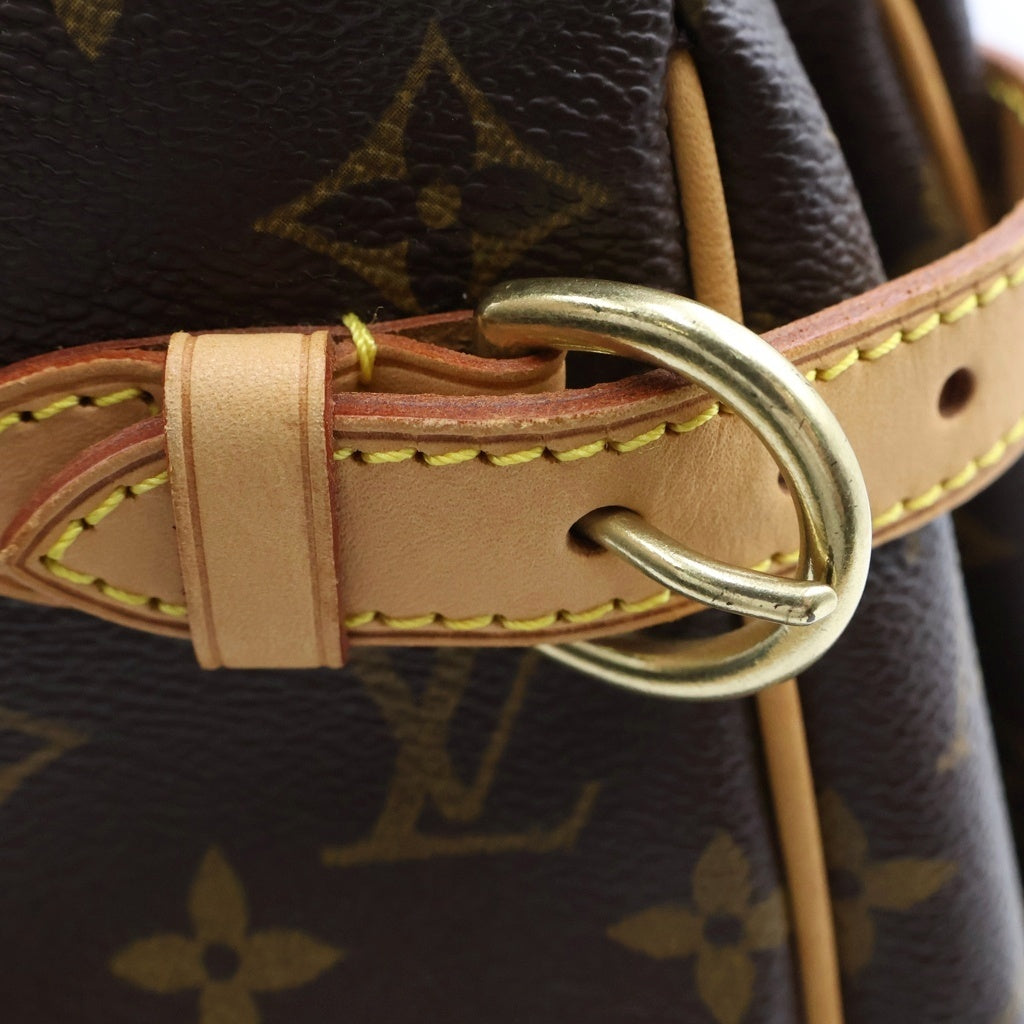 LOUIS VUITTON(ルイヴィトン) モノグラム バティニョールオリゾンタル ハンドバッグ トートバッグ ブラウン レザー×PVC M51154 ゴールド金具 レディース