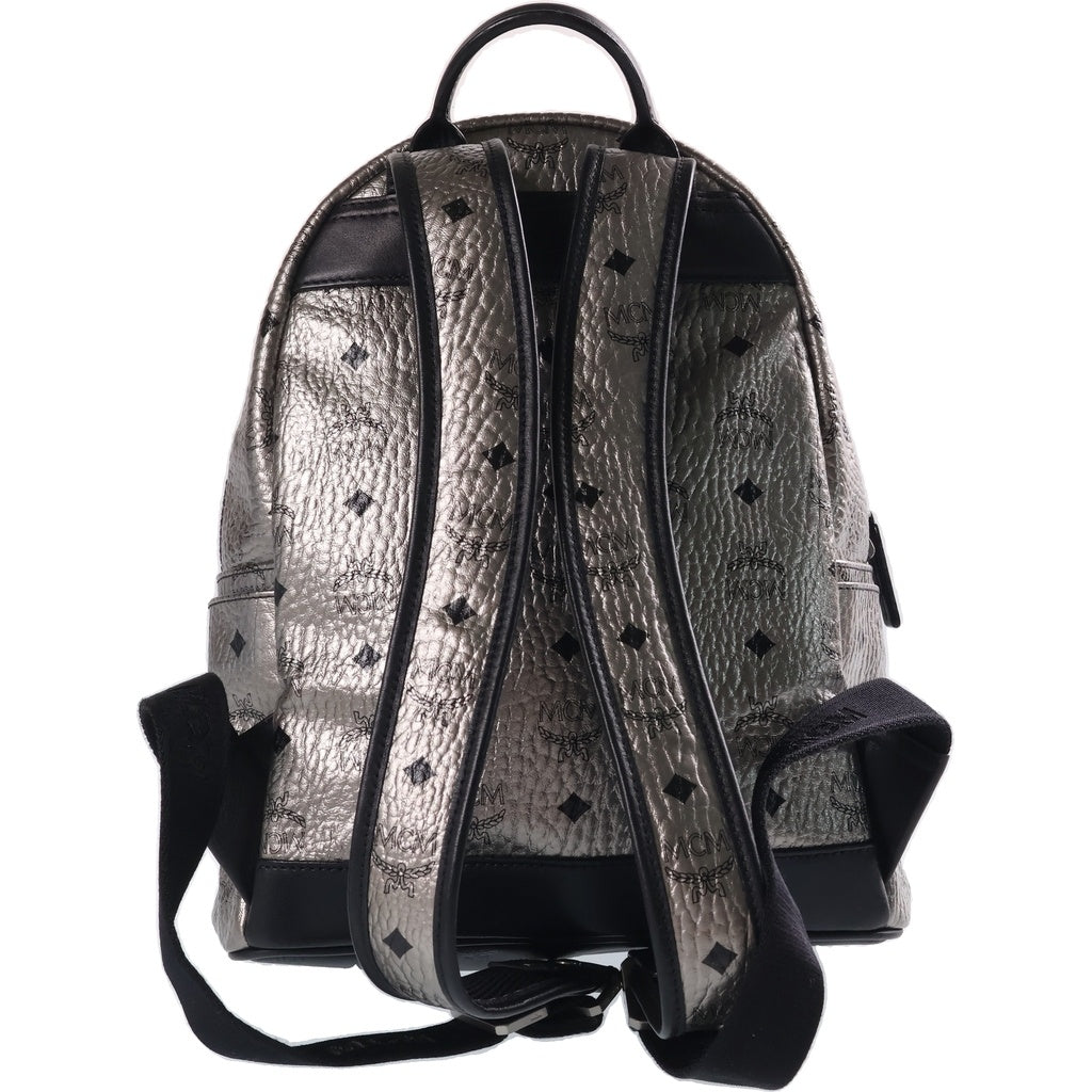 MCM(エム シー エム) デュアルスターク ヴィセトス バックパック リュックサック シルバー レザー シルバー金具 レディース