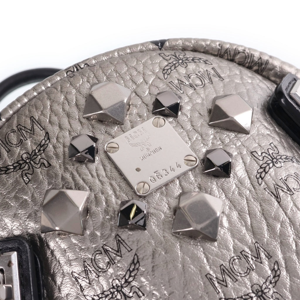 MCM(エム シー エム) デュアルスターク ヴィセトス バックパック リュックサック シルバー レザー シルバー金具 レディース