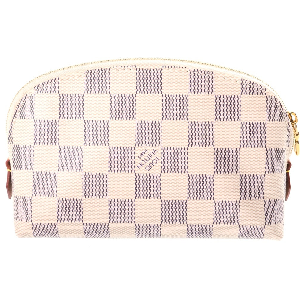 LOUIS VUITTON(ルイヴィトン) ダミエアズール ポシェット コスメティック ポーチ ホワイト PVC×レザー N60024 IC レディース