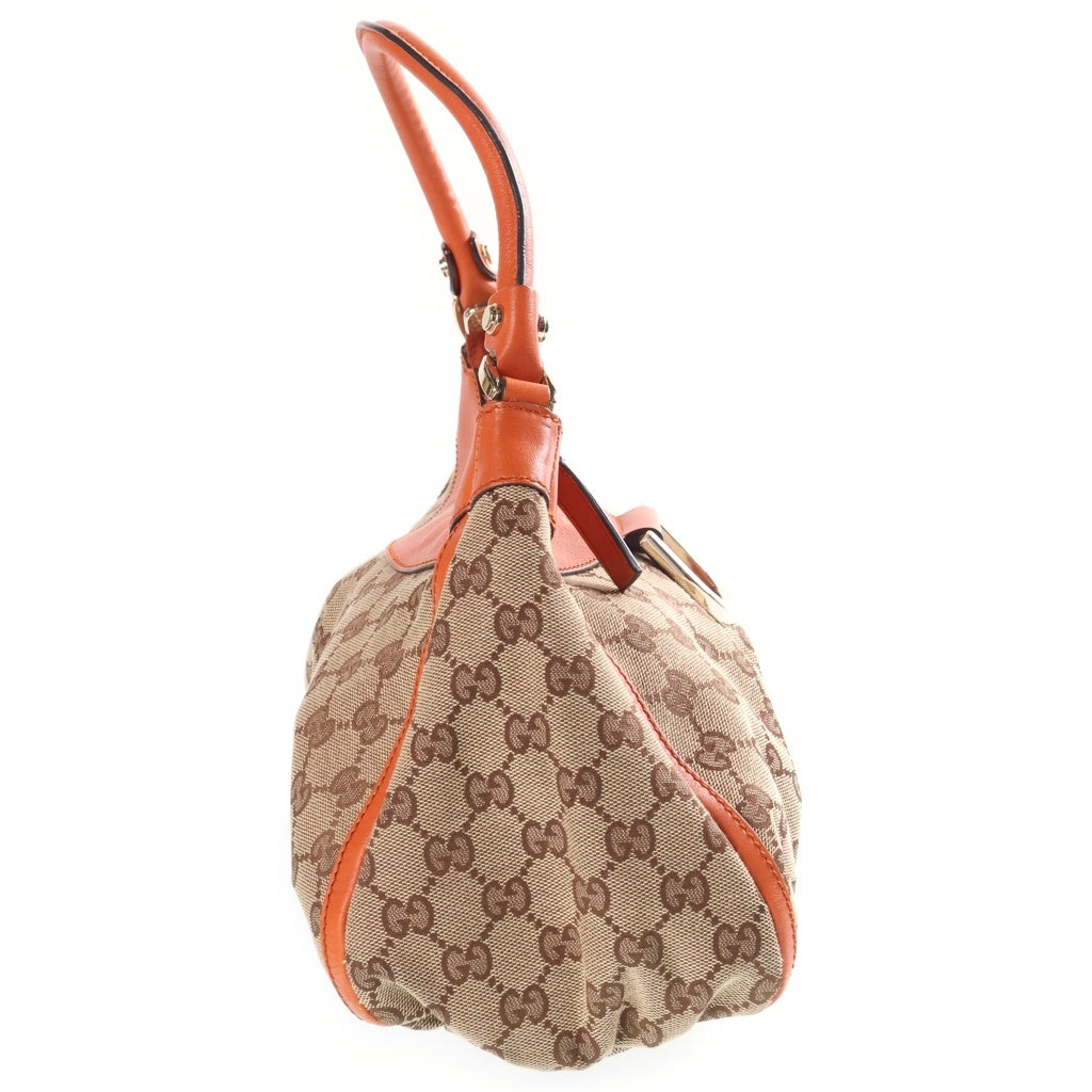 GUCCI(グッチ) GGキャンバス アビー ハンドバッグ オレンジ×ベージュ キャンバス×レザー 190525 ゴールド金具 レディース