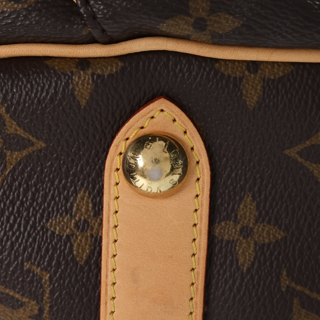 LOUIS VUITTON(ルイヴィトン) モノグラム ガリエラ トートバッグ ワンショルダーバッグ ブラウン レザー×PVC M56381 ゴールド金具 レディース