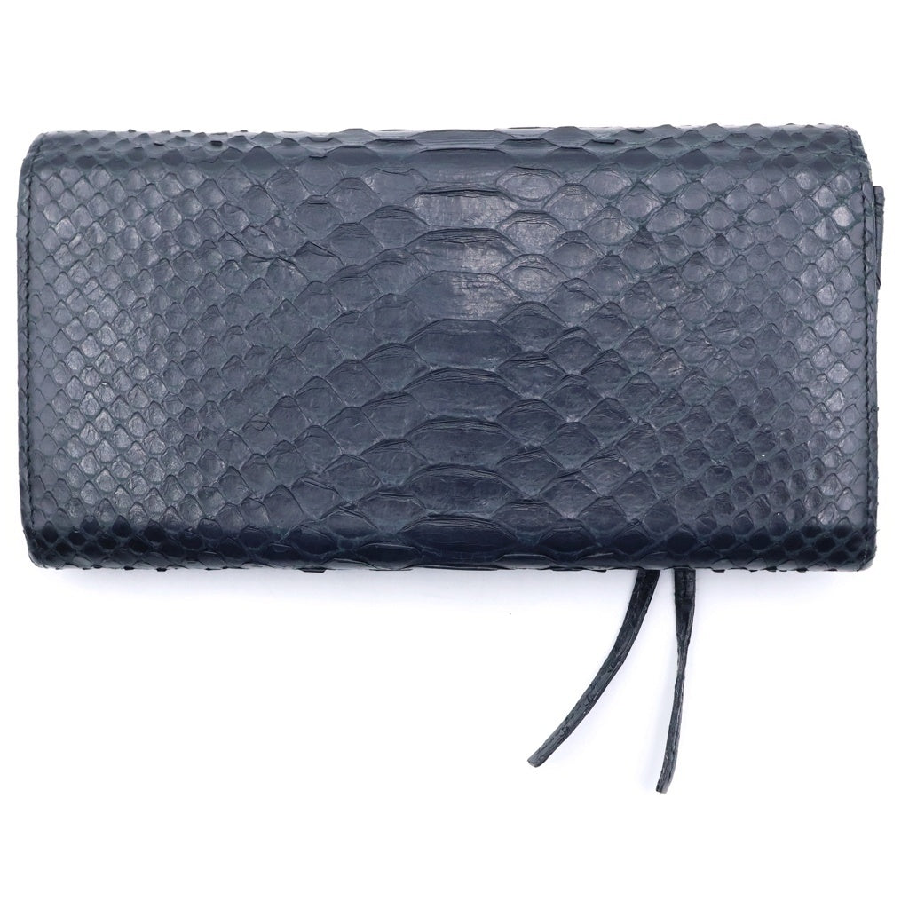 BALENCIAGA(バレンシアガ) シティ ロングフラップウォレット 長財布 ブラック パイソン 311415
