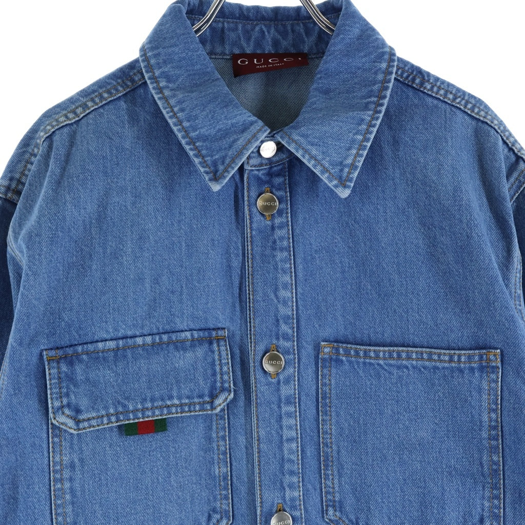 GUCCI(グッチ) 2025年 RELAXED FIT DENIM SHIRT リラックスフィットデニムシャツ インディゴ 820358 XDC6Y レディース
