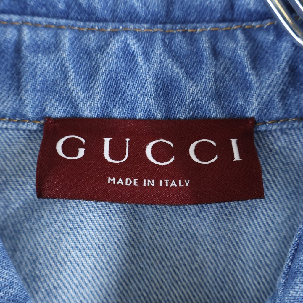 GUCCI(グッチ) 2025年 RELAXED FIT DENIM SHIRT リラックスフィットデニムシャツ インディゴ 820358 XDC6Y レディース
