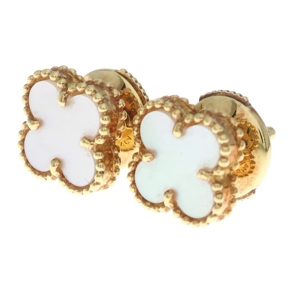 Van Cleef & Arpels(ヴァンクリーフアンドアーペル) スウィートアルハンブラ マザーオブパール ピアス Au750 K18 イエローゴールド VCARA44800 レディース