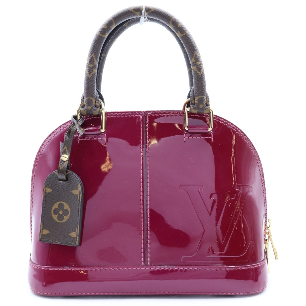 LOUIS VUITTON(ルイヴィトン) モノグラム・ヴェルニ アルマBB ミロワール マゼンタ 2WAYハンドバッグ ショルダーバッグ パープル×ブラウン パテントレザー×PVC M54785 ゴールド金具 レディース